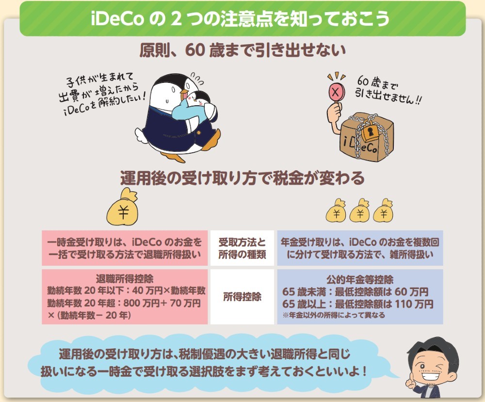 iDeCoの2つの注意点