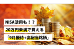 NISA活用も!?20万円未満で買える「9月優待+高配当銘柄」