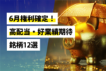 6月権利確定!高配当・好業績期待銘柄12選