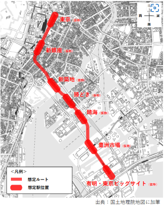 出典：東京都「都心部・臨海地域地下鉄構想事業計画案」