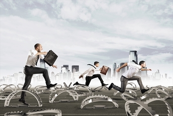 Men run in a thousand difficulties