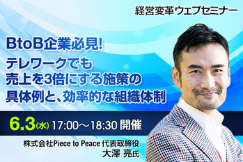 BtoB企業必見！ テレワークでも 売上を3倍にする施策の 具体例と、効率的な組織体制