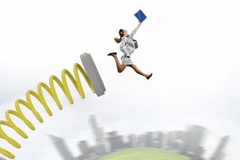 ビジネスウーマン,急ぐ