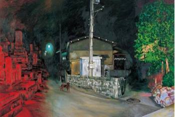 横尾忠則《暗夜光路　赤い闇から》2001年　東京都現代美術館