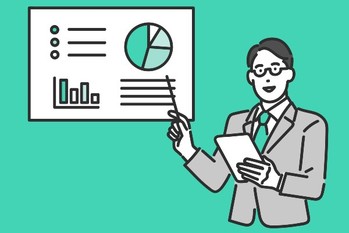 プレゼンするビジネスパーソン