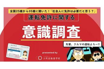 社会人に免許は必要だと思う？ 25歳から35歳の「運転免許に関する意識調査」結果を発表