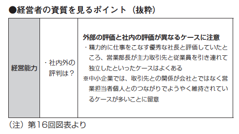 経営者の資質を見るポイント
