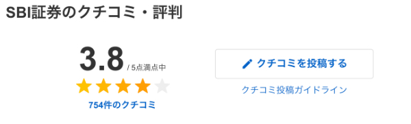 Yahoo!ファイナンス SBI証券のクチコミ・評判