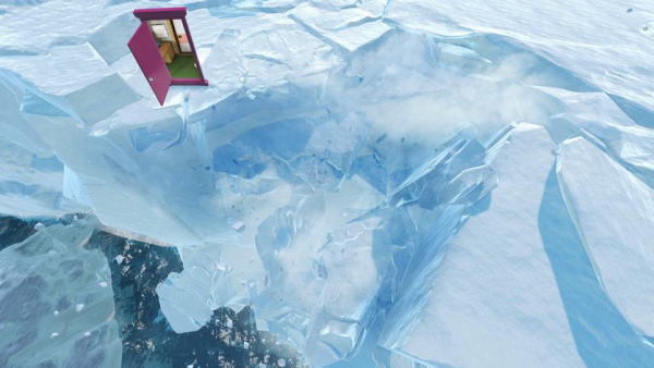 『ドラえもんVR「どこでもドア」』©藤子プロ・小学館・テレビ朝日・シンエイ・ADK 2017　©BANDAI NAMCO Entertainment Inc. 「どこでもドア」をくぐり抜けた先には、氷だらけの南極の世界が！