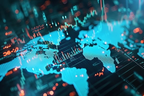 Global economy stock market finance chart business exchange investment data