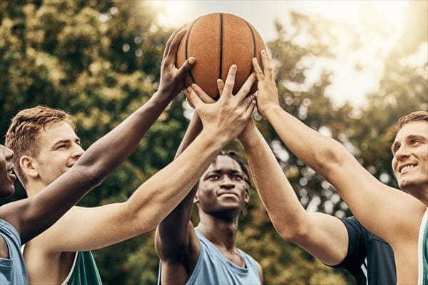 Training, friends and community support by basketball players