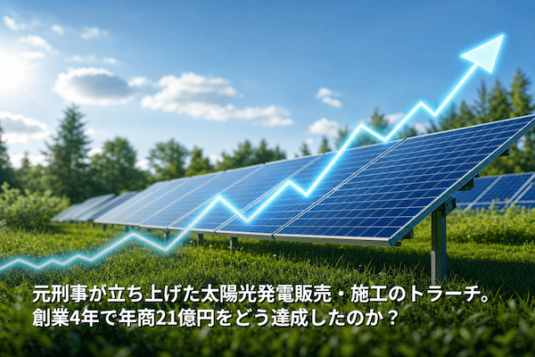 元刑事が立ち上げた太陽光発電販売・施工のトラーチ。創業4年で年商21億円をどう達成したのか？