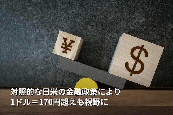 対照的な日米の金融政策により1ドル＝170円超えも視野に