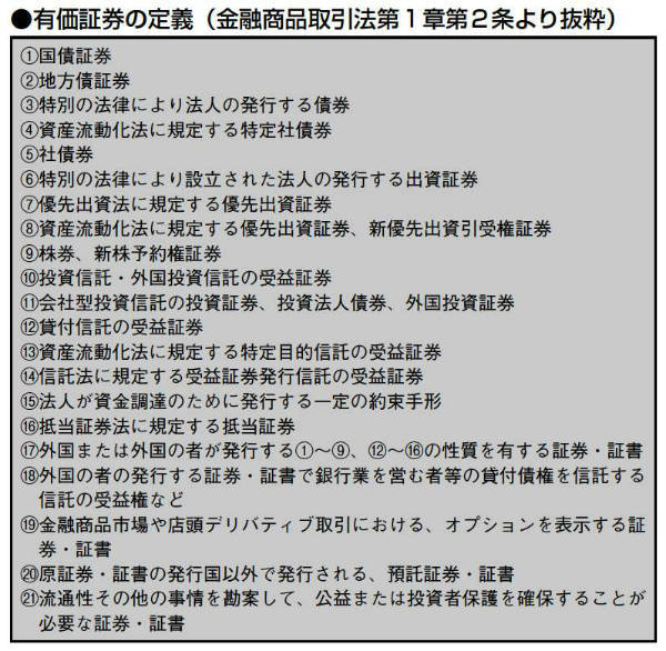 有価証券の定義