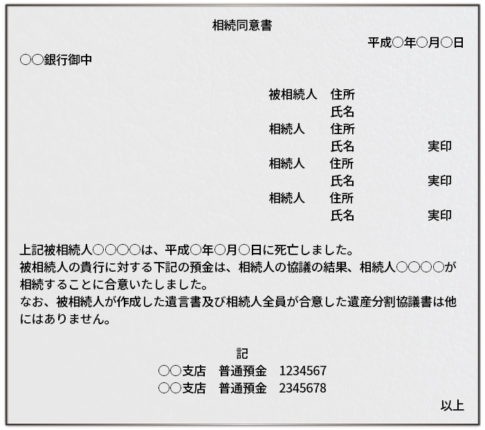 相続同意書