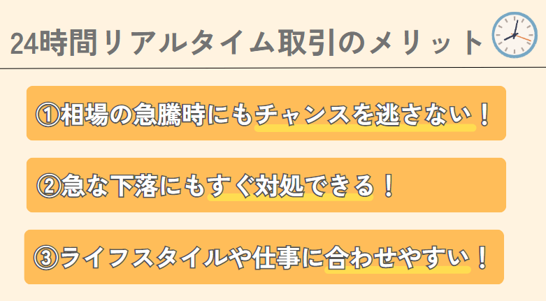 24時間リアルタイム取引